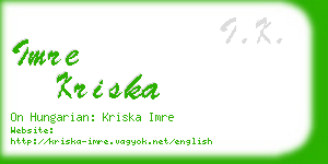 imre kriska business card